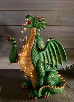 Outlet BADER Drache mit LED-Licht grün-gold