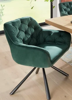 Outlet BADER Drehbare Stühle mit bequemer Polsterung, 2er Set GRÜN
