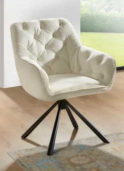 Outlet BADER Drehbare Stühle mit bequemer Polsterung, 2er Set BEIGE