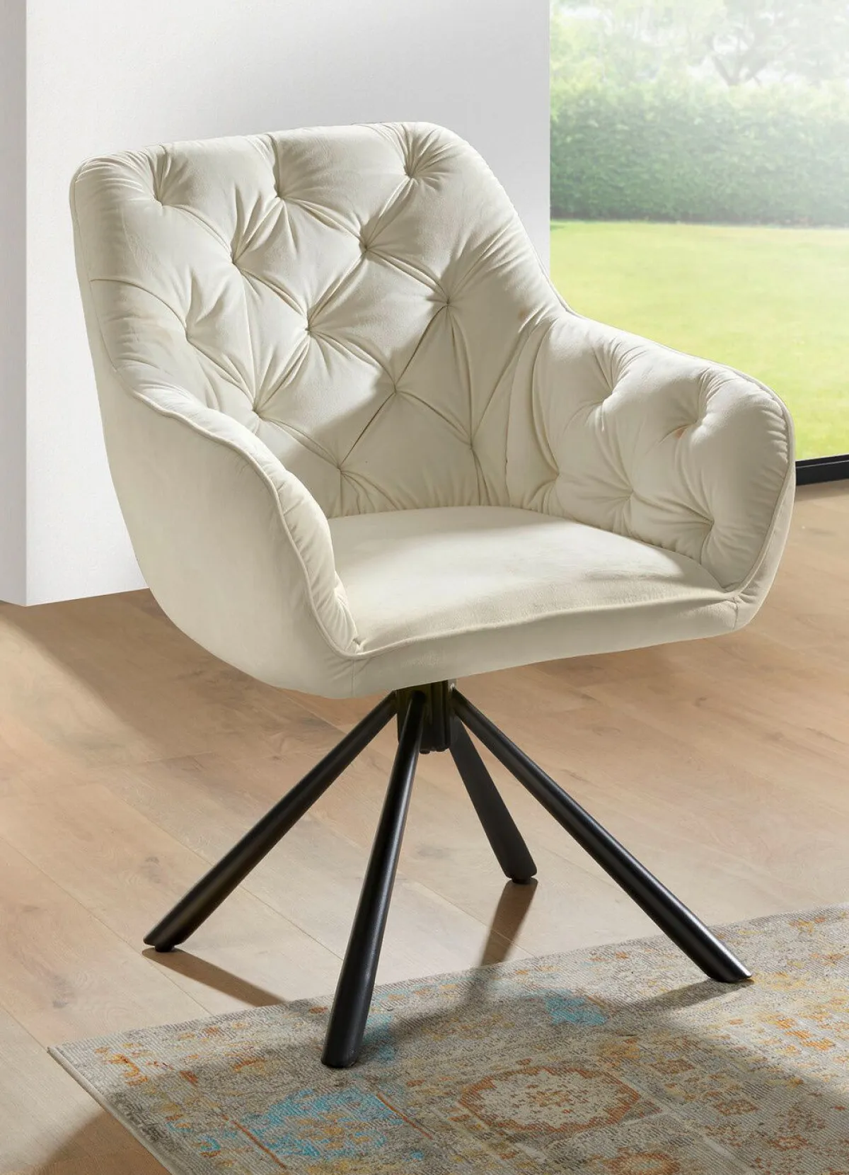Outlet BADER Drehbare Stühle mit bequemer Polsterung, 2er Set BEIGE
