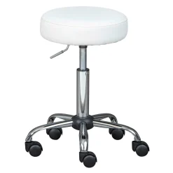 New BADER Drehhocker mit chromfabenem Gestell WEISS