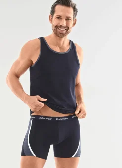 brio Dreierpack Achselshirts aus Feinjersey 2X NAVY, 1X SCHWARZ