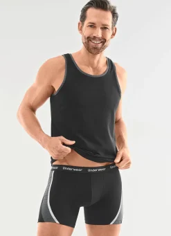 brio Dreierpack Achselshirts aus Feinjersey 2X NAVY, 1X SCHWARZ