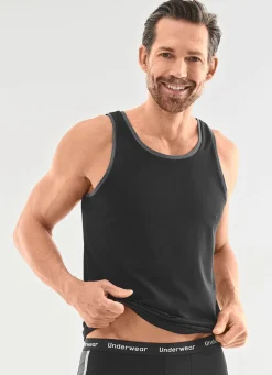 brio Dreierpack Achselshirts aus Feinjersey 2X NAVY, 1X SCHWARZ