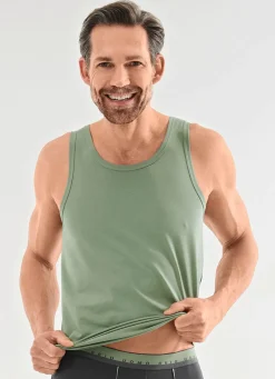 Discount brio Dreierpack Achselshirts aus Feinjersey 2X SALBEI, 1X GRAFIT