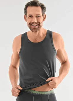Discount brio Dreierpack Achselshirts aus Feinjersey 2X SALBEI, 1X GRAFIT
