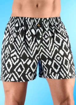 Clearance BADER Dreierpack Boxershorts mit Alloverdessin 3X SCHWARZ-WEISS
