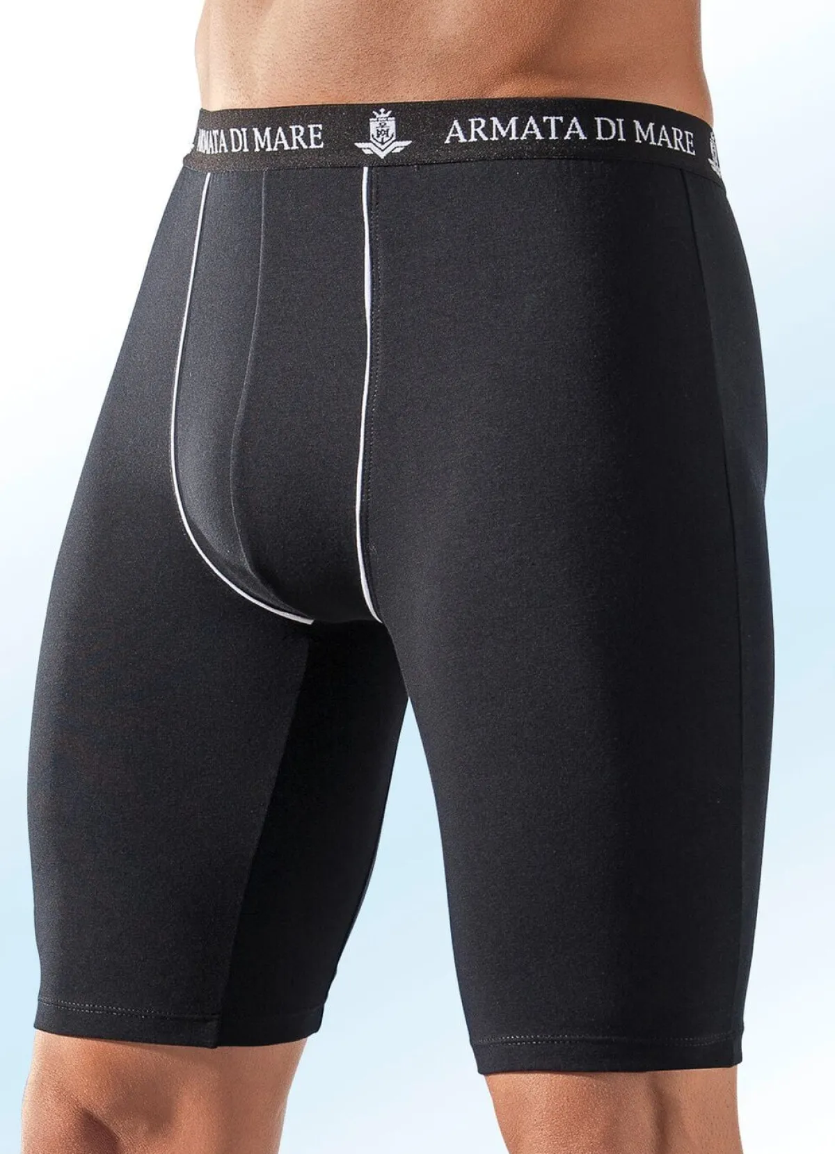 Clearance Armata di Mare Dreierpack Longpants, uni mit Zierpaspeln SCHWARZ