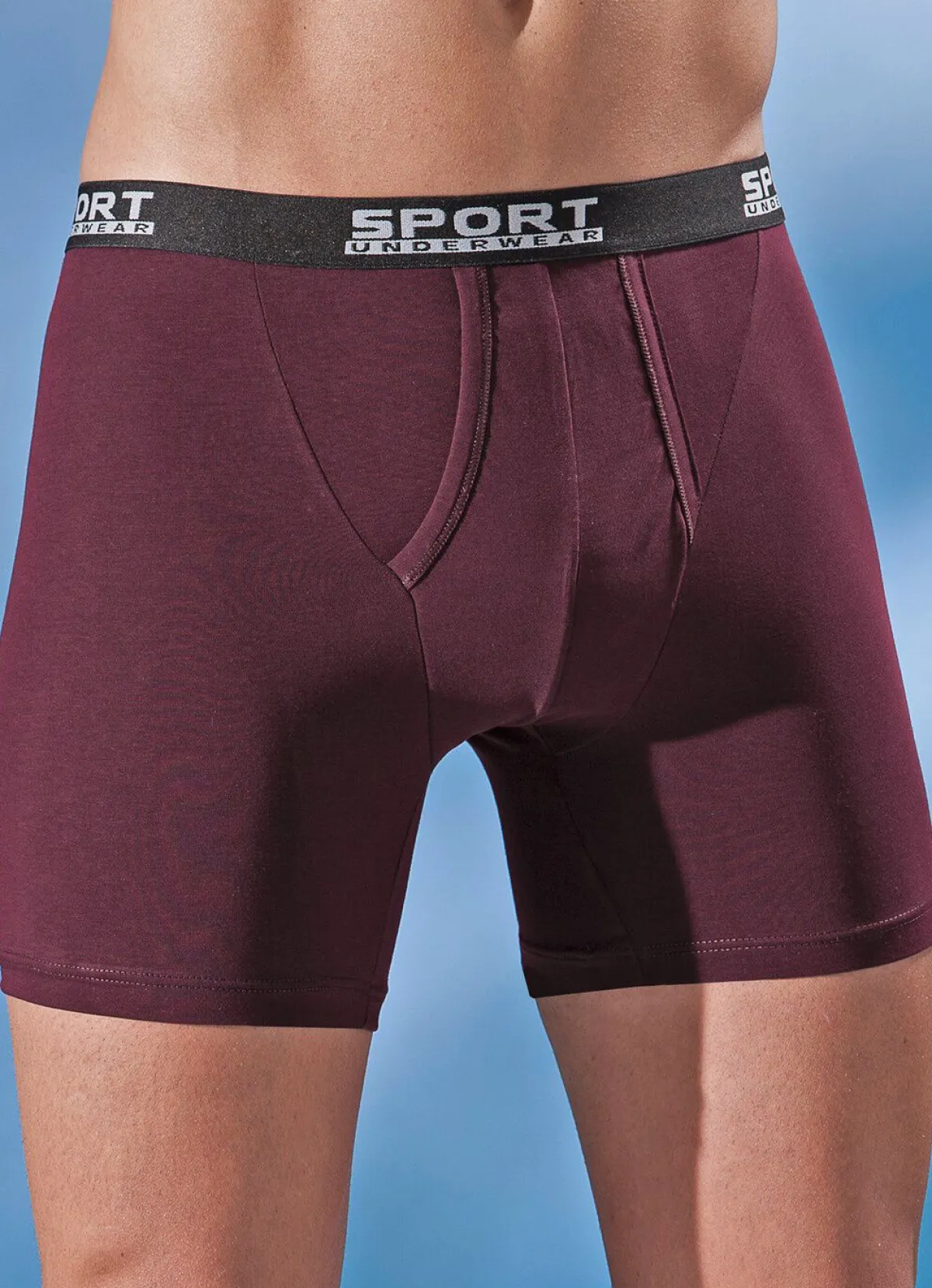 Sale BADER Dreierpack Pants aus Feinjersey, uni bunt 2X MARINE, 1X BORDEAUX