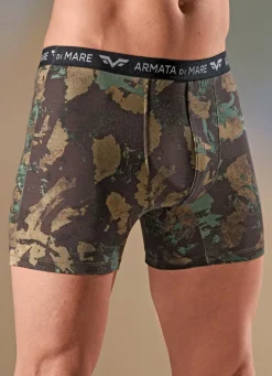 Armata di Mare Dreierpack Pants in Camouflage-Optik, mit Elastikbund BRAUN-OLIV-CAMEL