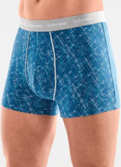 Outlet BADER Dreierpack Pants mit Alloverdruck 3X BLAU-GRAU-TÜRKIS