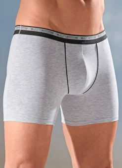 Clearance BADER Dreierpack Pants mit Elastikbund und Zierpaspseln 1X GRAU MELIERT, 2X SCHWARZ