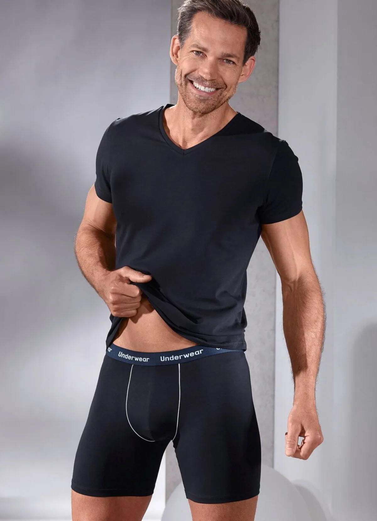 Hot brio Dreierpack Pants mit längerem Bein 3X NAVY