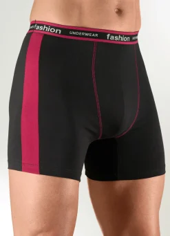New BADER Dreierpack Pants mit seitlichen Einsätzen 2X SCHWARZ-BORDEAUX, 1X SCHWARZ-GRAU MELIERT
