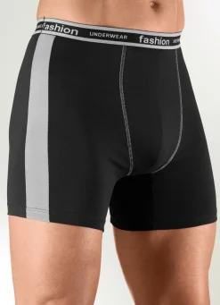New BADER Dreierpack Pants mit seitlichen Einsätzen 2X SCHWARZ-BORDEAUX, 1X SCHWARZ-GRAU MELIERT
