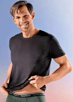 Outlet BADER Dreierpack Shirts mit Elasthan 3X SCHWARZ