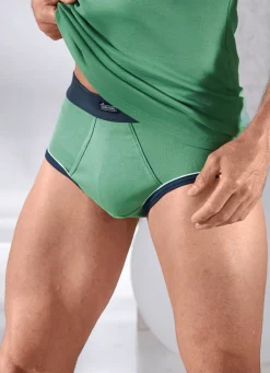 Discount BADER Dreierpack Slips aus Feinripp 3X GRÜN-MARINE