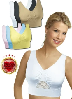 Discount BADER Dreierpack Sport-BH „Sporty“ WEISS-SCHWARZ-HAUT