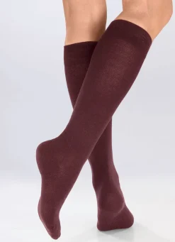 New BADER Dreierpack Kniestrümpfe mit Stützfunktion 1X BORDEAUX, 1X MARINE, 1X SCHWARZ