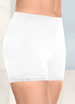 Hot BADER Dreierpack Pants mit Elastikspitze an den Beinabschlüssen 2X MARINE, 1X WEISS
