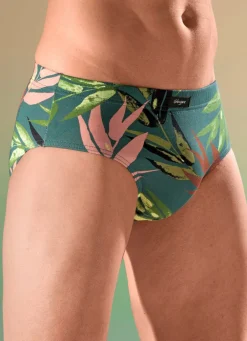 New GLEYMOR Dreierpack Slips mit Dehnbund 2X GRÜN-BUNT, 1X UNI GRÜN