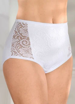 Sale BADER Dreierpack Slips mit Elastikspitze WEISS