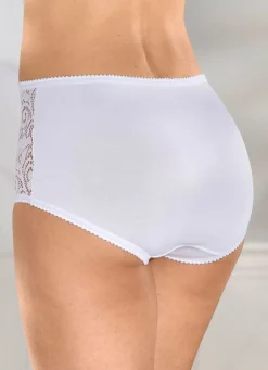 Sale BADER Dreierpack Slips mit Elastikspitze WEISS