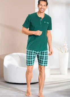 BADER Dreiteiliges Shorty mit Knopfleiste und Brusttasche 1X TANNENGRÜN, 1X MINTGRÜN