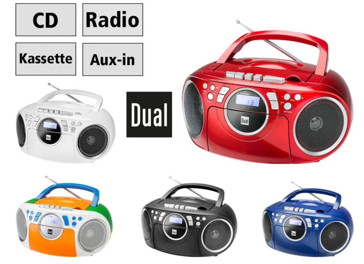 Online BADER Dual P70 CD-/Radio-/Kassettenspieler ROT