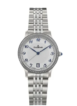 New DUGENA -Quartz-Damenuhr mit Edelstahlbandgehäuse