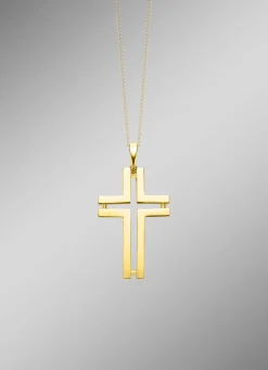 Discount BADER Durchbrochener Kreuz-Anhänger aus Gold