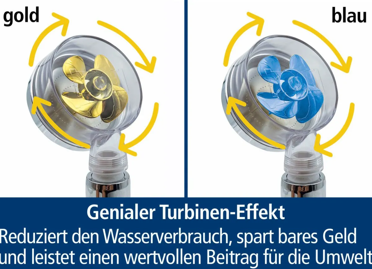 Discount BADER Duschkopf Aquadon EcoTornado mit genialem Turbinen-Effekt GOLD