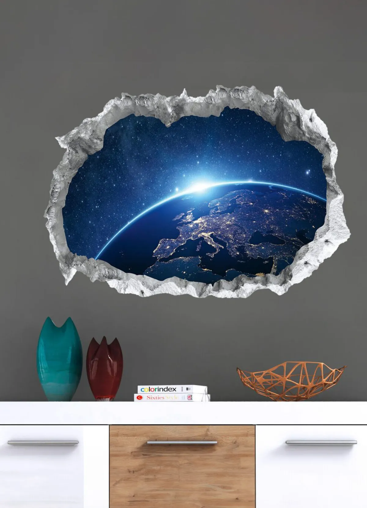 Discount BADER 3D-Wandtattoo Galaxy nachtleuchtend BUNT