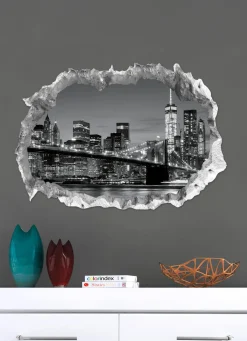 Sale BADER 3D-Wand-Tattoo New York mit beeindruckendem 3D-Effekt GRAU