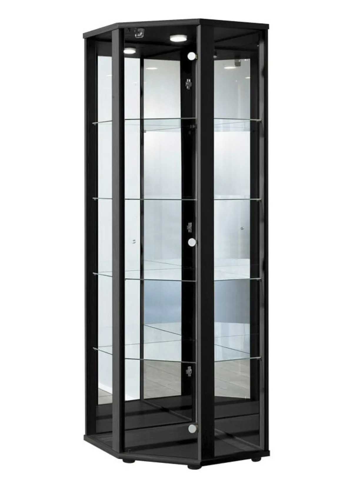 Online BADER Eck-Vitrine mit LED-Beleuchtung SCHWARZ