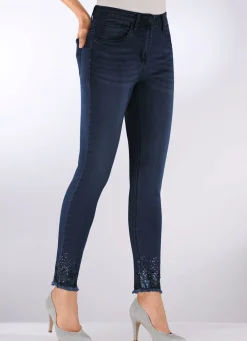 Online BADER Edel-Jeans mit Fransensaum DUNKELBLAU
