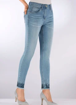 Sale BADER Edel-Jeans mit Fransensaum HELLBLAU