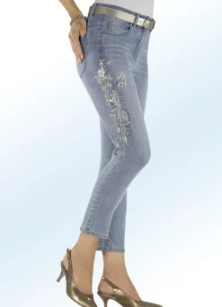 Best BADER Edel-Jeans mit funkelnden Pailetten HELLBLAU