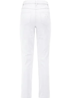 Hot BADER Edeljeans mit Stickerei in 7/8-Länge WEISS