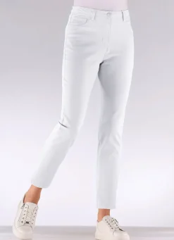 Hot BADER Edeljeans mit Stickerei in 7/8-Länge WEISS