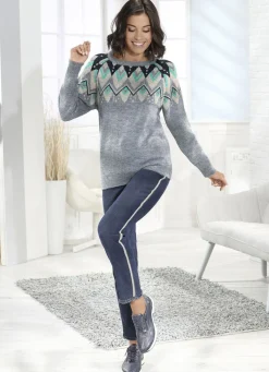 Clearance BADER Edel-Jeans mit Strasssteinchen DUNKELBLAU
