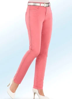 Discount ASCARI Edel-Jeans mit Zierband und Strasssteinen FLAMINGO