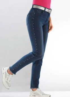 Hot BADER Edel-Jeans mit tollen Zierperlen DUNKELBLAU