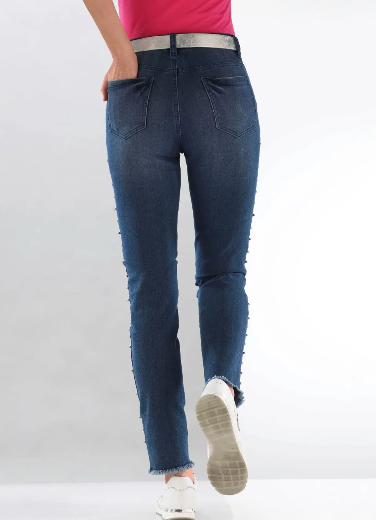 Hot BADER Edel-Jeans mit tollen Zierperlen DUNKELBLAU