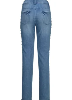 Outlet BADER Edel-Jeans mit tollen Zierperlen JEANSBLAU