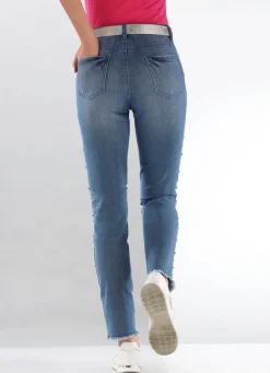 Outlet BADER Edel-Jeans mit tollen Zierperlen JEANSBLAU