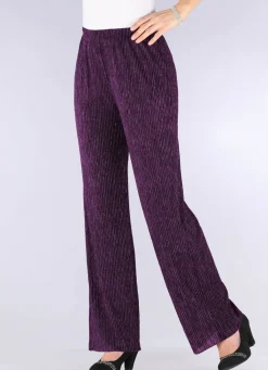 Hot KLAUS MODELLE MADE IN GERMANY Edel schimmernde Hose BEERE