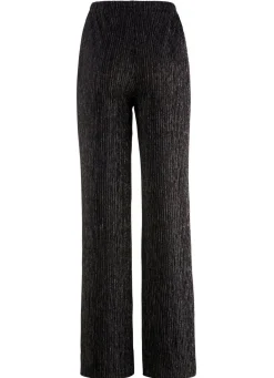 New KLAUS MODELLE MADE IN GERMANY Edel schimmernde Hose SCHWARZ