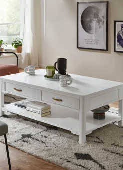 New BADER Edler Couchtisch im used-Look WEISS