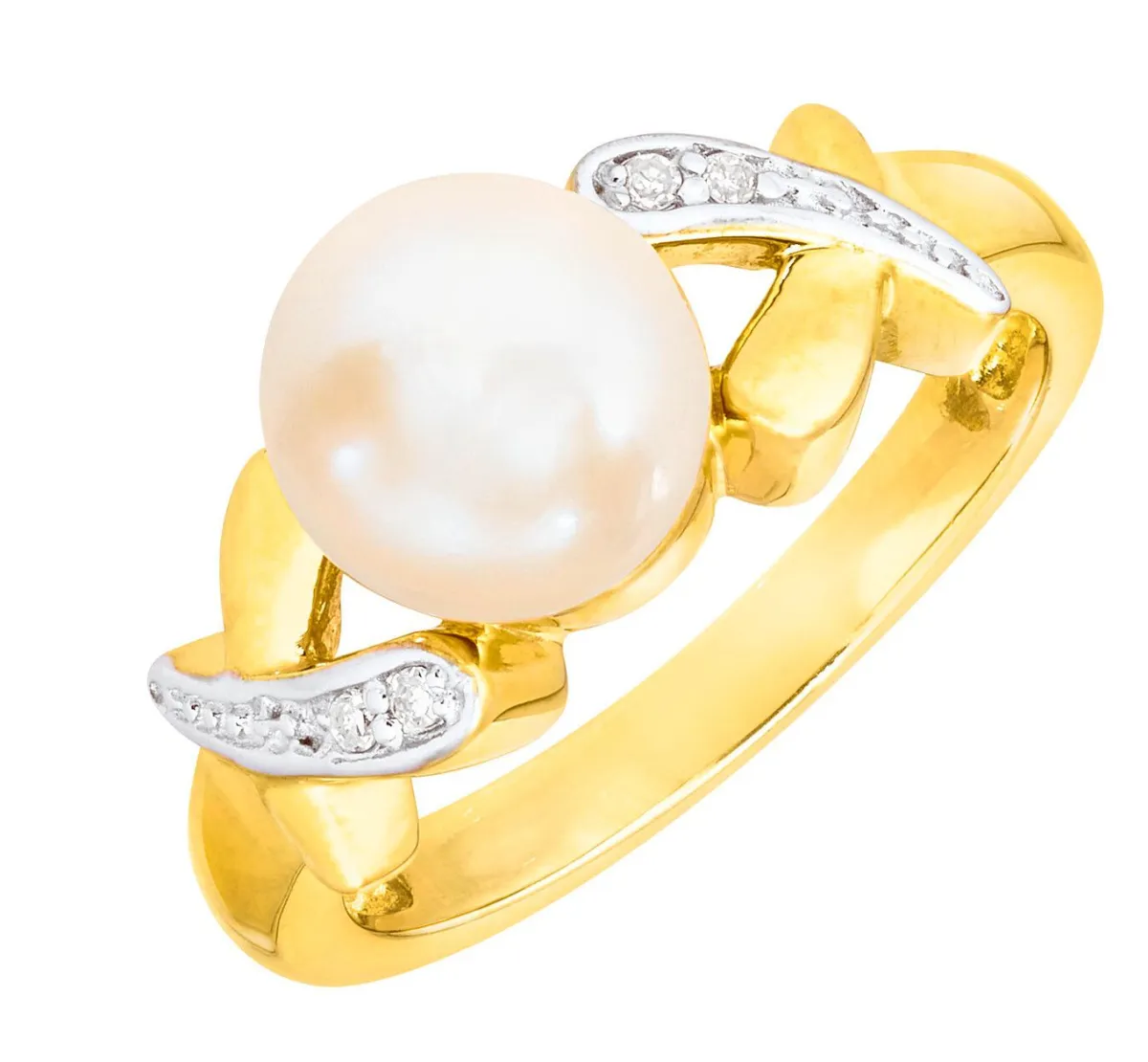 New BADER Edler Damenring mit Diamanten und Akoya-Perle